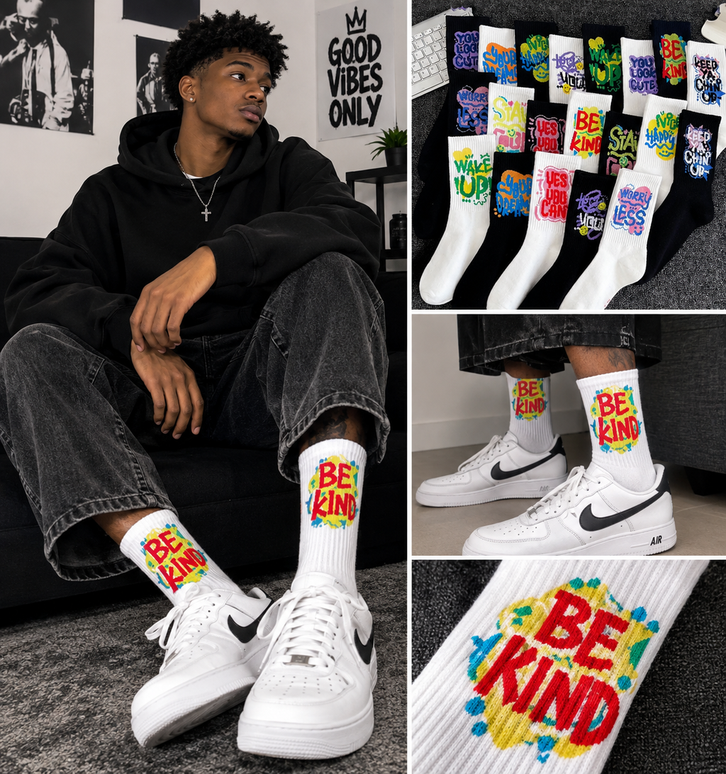 Chaussettes Graphiques Streetwear – Style Coloré & Original