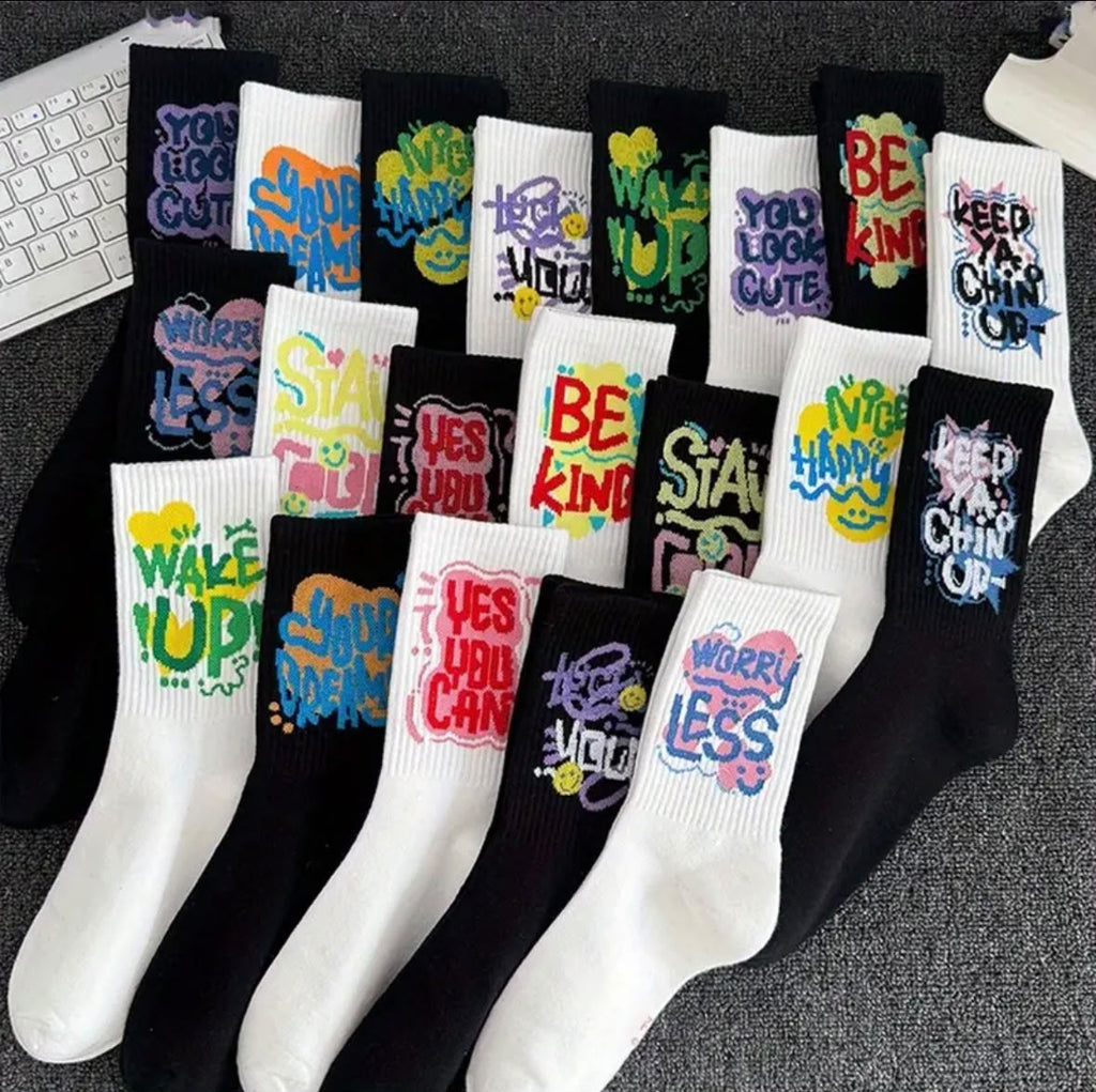 Chaussettes Graphiques Streetwear – Style Coloré & Original