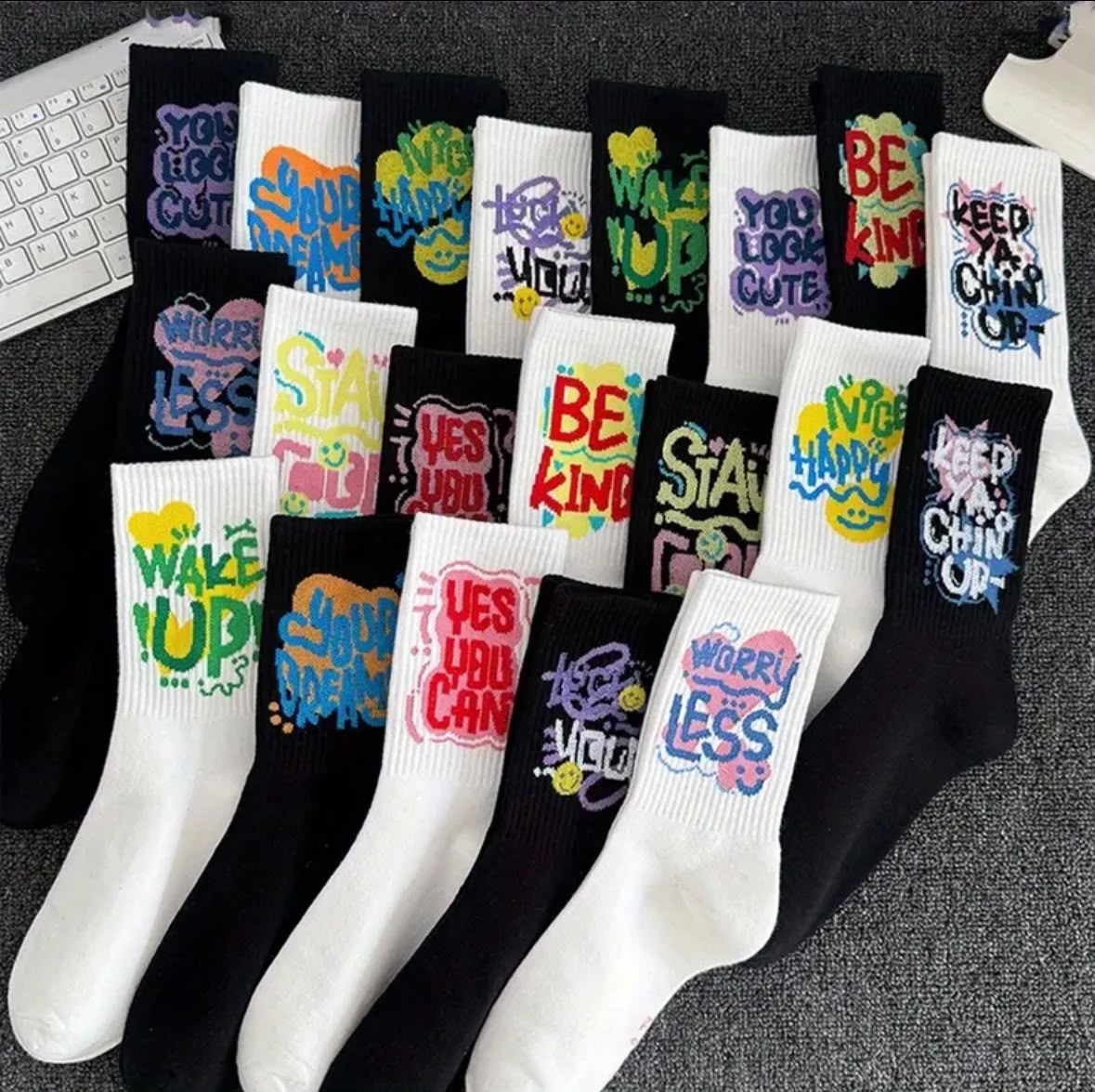 Chaussettes Graphiques Streetwear – Style Coloré & Original